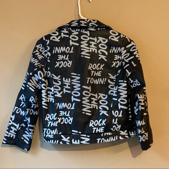 Descendants D-Signed Disney Faux Leather Rock The Town Black Moto Jacket Large - Picture 6 of 13